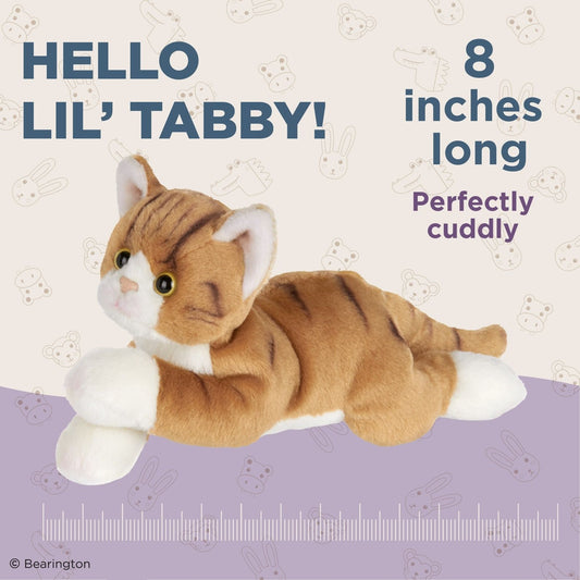 Lil' Tabby Cat Plush 8" Orange and White Kitten by Bearington Collection