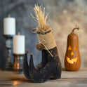Primitive Fabric Witch Boots with Straw & Rusty Bells, Halloween Tabletop Decor