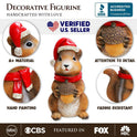 Festive 5" Christmas Santa Chipmunk Figurine, Winter Woodland Holiday Decor