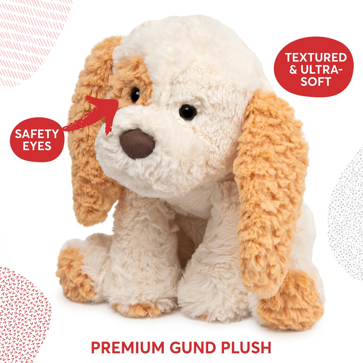 Gunc Cozys Beige and Cream Plush Puppy Dog, 10 inches