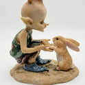 Fairy Garden Pixie and Bunny 4" Miniature Resin Statuette, Figurine