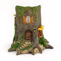 Miniature Rustic Resin Tree Stump Fairy Garden House Planter, Mini Flower Pot