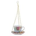 Victorian Rose Porcelain Teacup & Saucer Hanging Bird Feeder and Bath Bath