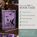 Edgar Allan Poe The Raven Decorative Purple Ceramic Book Themed Flower Vase