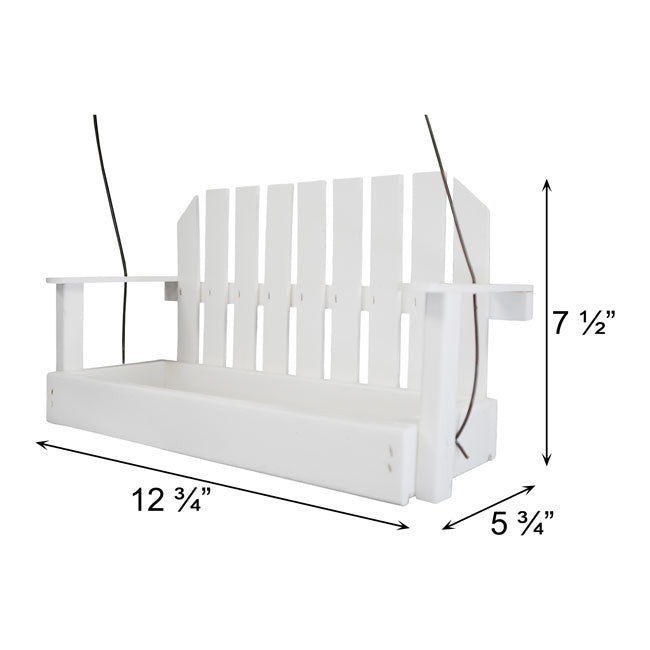 Amish Made Recycled Plastic Swing Bird Seed Feeder in White