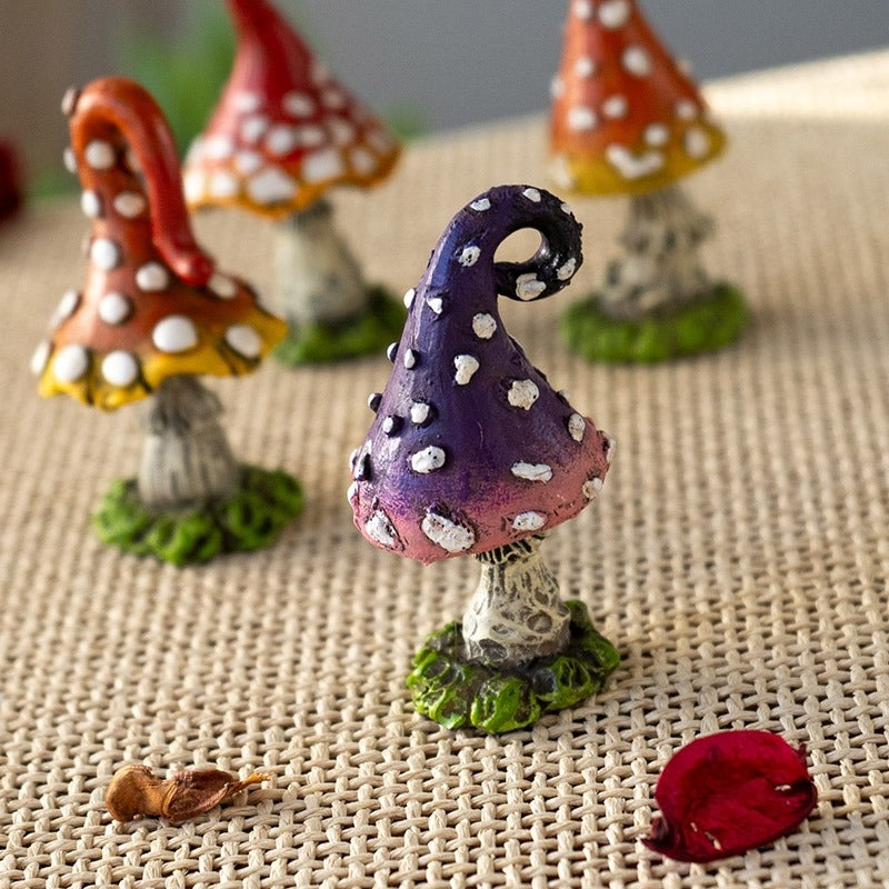 Mini Toadstool Mushroom Fairy Garden Home and Garden Decor Set of 4