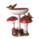 Whimsical 9" Red Toadstool Mushroom Garden Figurine with Monarch Butterflies