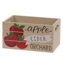 Miniature Fall Harvest Wooden Crate 2-Piece Set, Pumpkin & Apple Orchard Bins