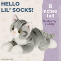 Lil' Socks Gray Tabby Cat Plush 8" Kitten by Bearington Collection
