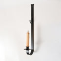 Black Iron 18" Wall Mount Hand-Crafted Holiday Wreath & Taper Candle Holder