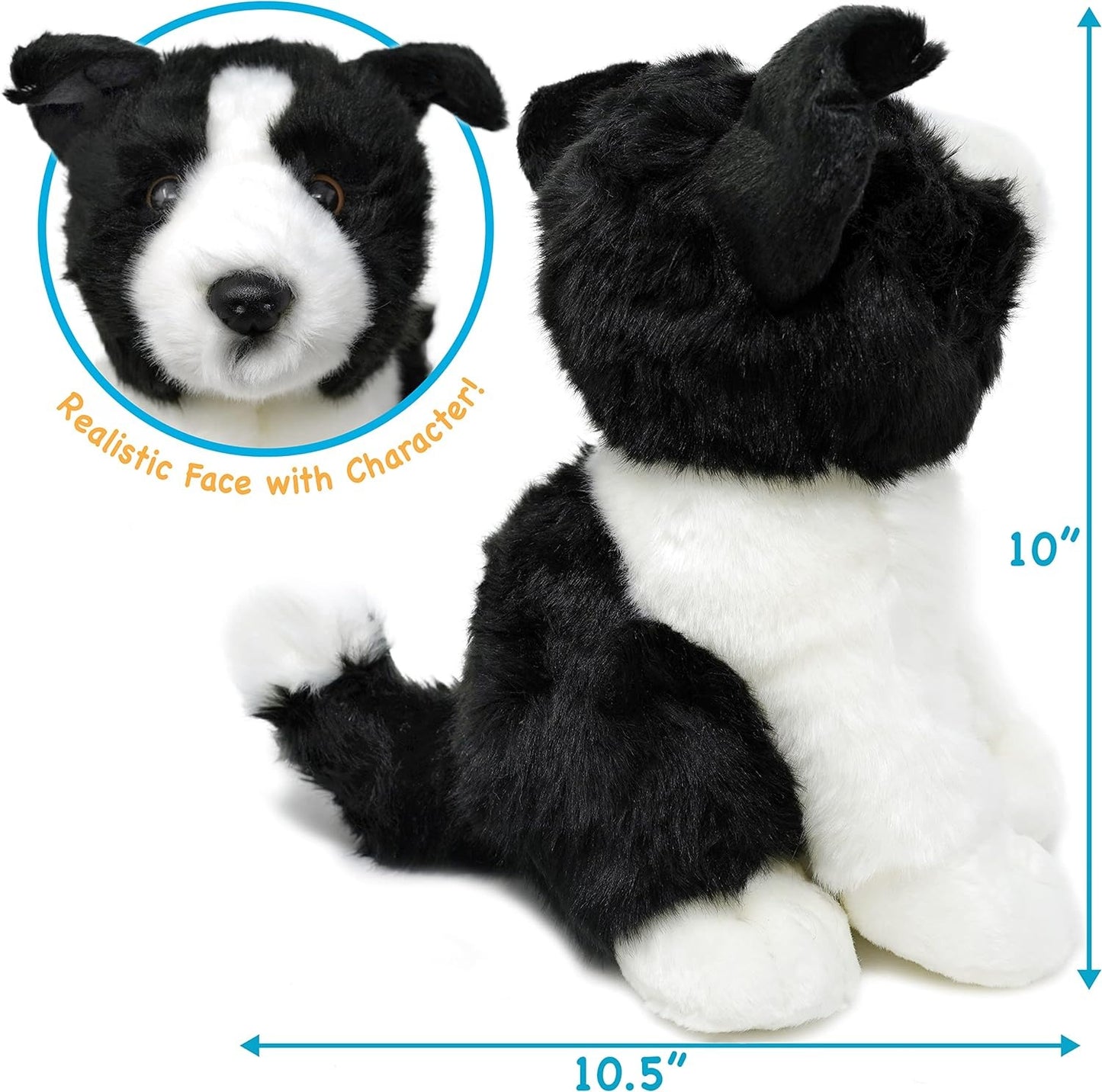 Borna The Border Collie, 11" Stuffed Animal Plush Puppy Dog Viahart