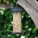 Set of 2 Hanging Metal Bird Feeders, 8" Peanut Mesh & Seed Tube Backyard Garden