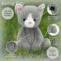 World's Softest Lushee Karing Kitten Large Soft Plush 16" Gray and White Cat