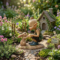 Fairy Garden Pixie and Bunny 4" Miniature Resin Statuette, Figurine