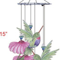 Hummingbird Painted Metal 15" Wind Chime Garden Decor, Sunset Vista