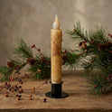 Gingerbread CInnamon/Clove Dusted 7" Led Timer Taper Candle and Black Holder Set