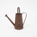 Large Metal Brown Mushroom and Floral Cut Out Botanical 10" Watering Can Planter