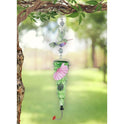 Painted Gardens Metal and Glass 27" Decorative Green Hummingbird Feeder