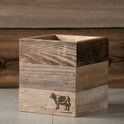 Rustic Wood Farmhouse Crock Cow Planter, Handmade 100% Reclaimed Wood
