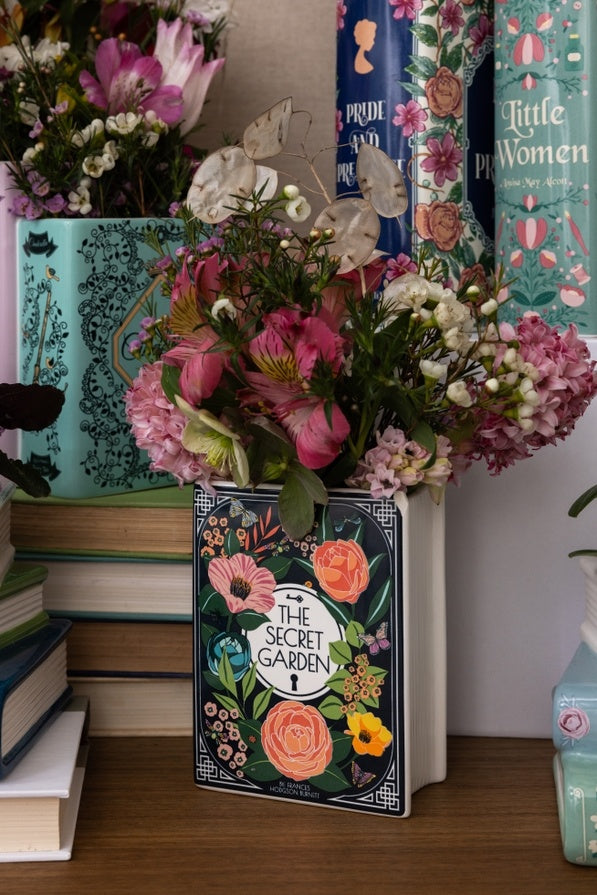 Frances Hodgson Burnett's The Secret Garden Ceramic Book Themed 5" Flower Vase