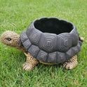 Heavyweight Cement Turtle Small Planter with Drain Plug, 9.3"