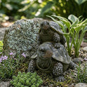 Stacked Turtles Figurine, Resin Tortoise 5 1/2" Small Statue, Garden Accent