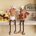 Gingerbread Miniature Chef Shelf Sitters, Dangling Legs Christmas Holiday Decor