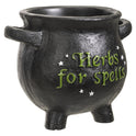 Herbs For Spells Small Witches Cauldron Plant Pot, Black Cold Resin Planter