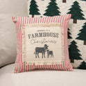 Red Ticking Stripe 10" Holiday Pillow, Dreaming of a Farmhouse Christmas