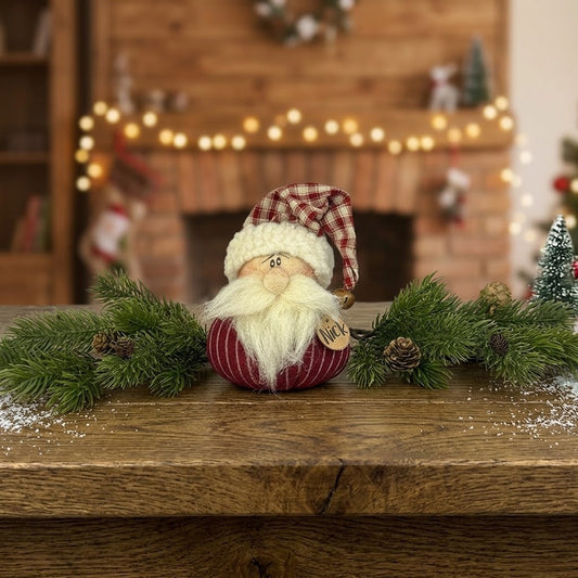 Nick the Baby Santa Claus 5.5" Rustic Primitive Fabric Doll Christmas Figurine