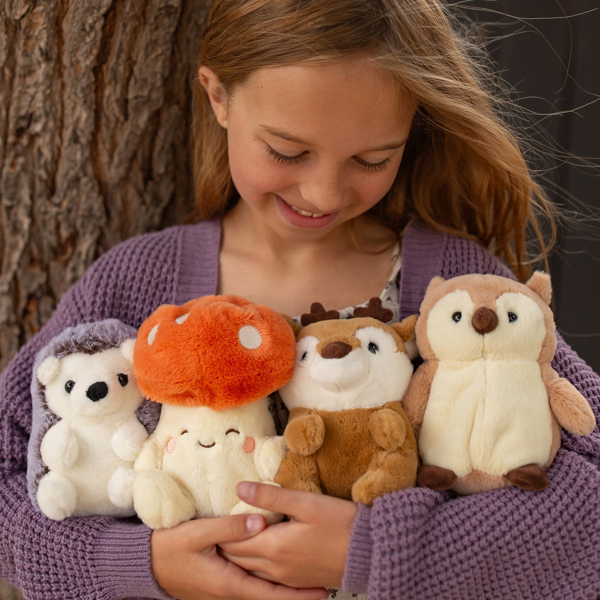 Woodland Weebis Plushees, Owl, Deer, Mushroom or Hedgehog Mini Plush Animal