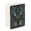 "Library of Poisonous Plants" Book-Shaped Ceramic Vase Gothic Botanical Decor – alternate angle