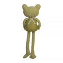 Large Plush Whimsical Frog with Plaid Overalls Weighted 23.5" Shelf Sitter