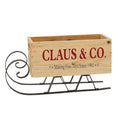 Claus & Co. 12" Wood Christmas Sleigh Crate – Primitive Farmhouse Holiday Decor