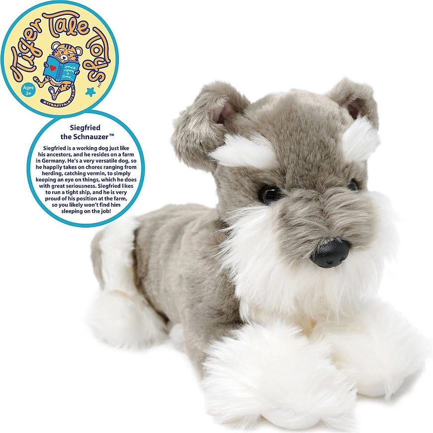 Siegfried the Schnauzer 12" Plush Puppy Dog, Stuffed Animal, Viahart