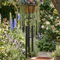 Bird Motif Metal Wind Chime with 7" Coco Mat Round Planter, 35.8"