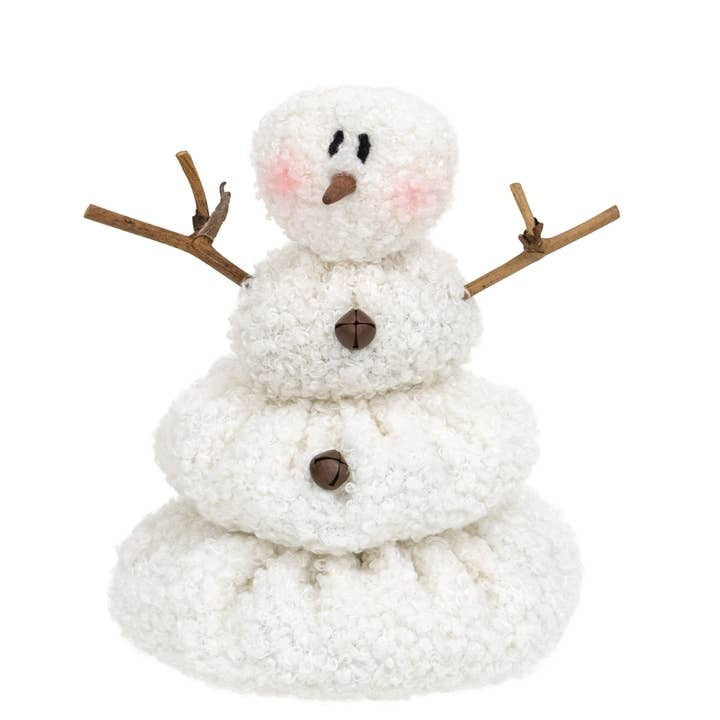 Melting Sherpa Plush Snowman, Festive Winter Holiday 6" Shelf Sitter