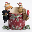 Holiday Woodland Friends Resin Mini Christmas Pot Hangers Set of 4, 3.75"