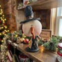 Freeze The Primitive Snowman On Distressed Black Spindle, Holiday & Winter Decor
