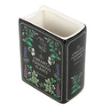 "Library of Poisonous Plants" Book-Shaped Ceramic Vase Gothic Botanical Decor – closer look