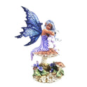 'Violet Fairy' Figurine on Mushroom by Faery Artist, Amy Brown Collection 6.5"