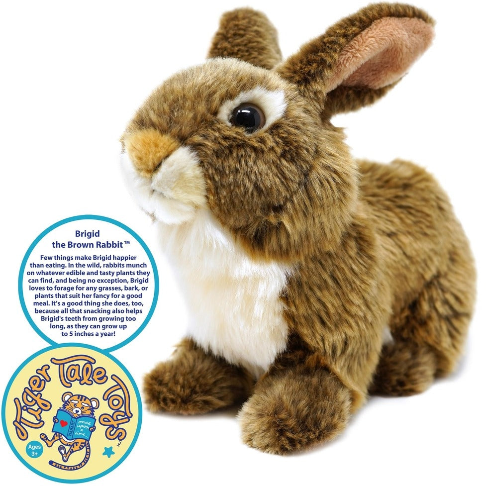 Brigid The Brown Bunny Rabbit, 10" Plush Soft Stuffed Animal, Viahart