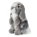 Living Nature Gray and White Sitting Lop Eared Rabbit Stuffed Animal, 8" Plush