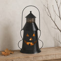 Black Metal Jack-o'-Lantern Halloween Tealight and Votive Candle Holder 12"