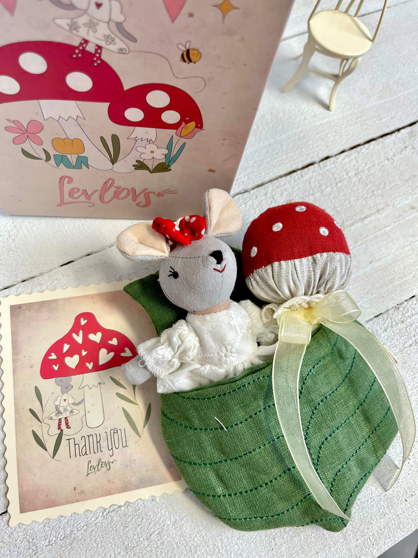 Levlovs Girl Mouse and the Mushroom Wonder Forest Set in Keepsake Box