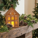 Gingerbread House Large 12" Metal Luminary - Christmas Village Holiday Decor