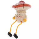 Fairy Garden Mushroom Shelf Sitter Set 2pc Whimsical Dangling Leg Figurines