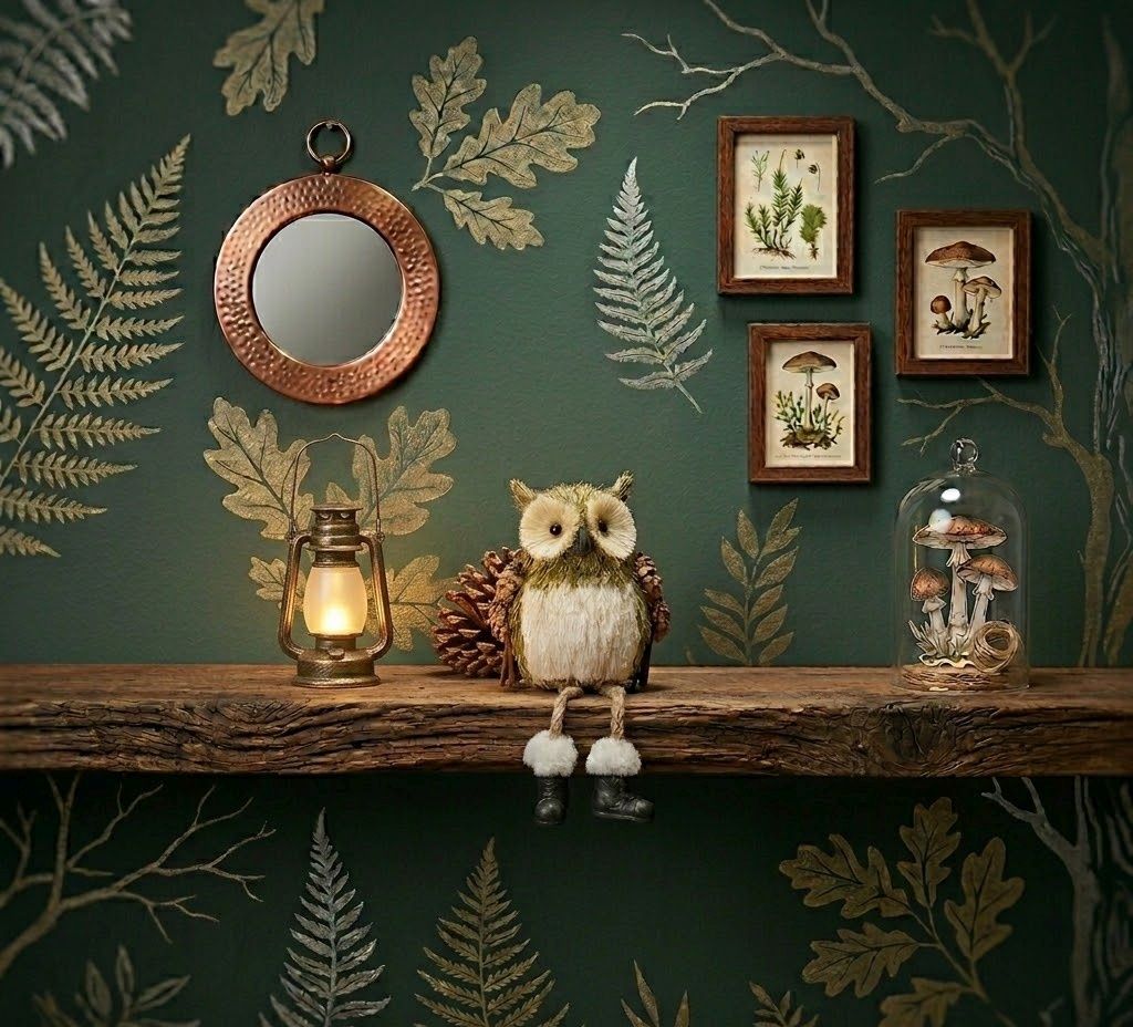 Hand-Crafted Sisal and Jute Wise Woodland Owl 12" Shelf Sitter in Light Green