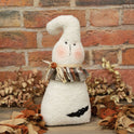Edward the Cozy Country Halloween Ghost: Blushing Cheeks & Plaid Ruffles