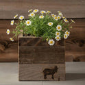 Rustic Wood Farmhouse Crock Goat Planter, Handmade 100% Reclaimed Wood